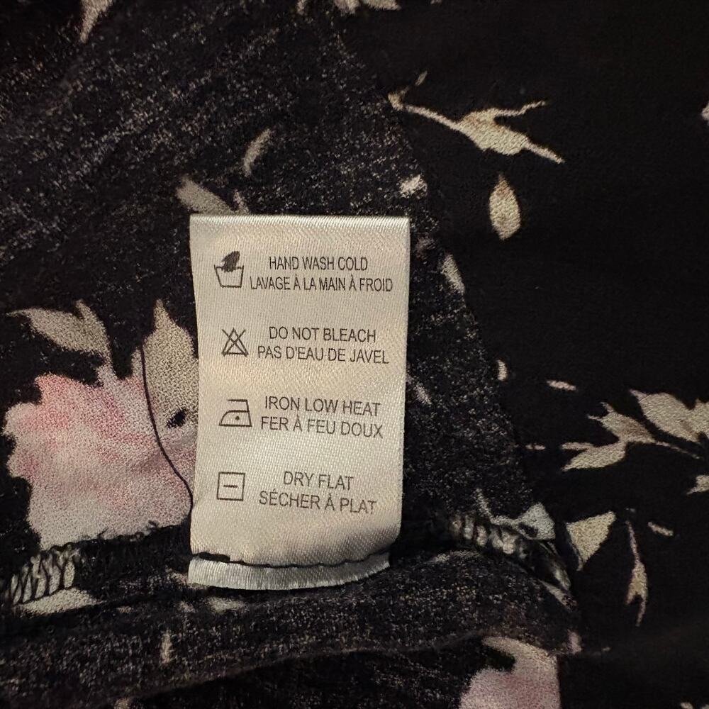 Saltwater Luxe Skirt Black Pink Floral High Slit Midi Maxi Size L Grannycore Y2K - Picture 8 of 8